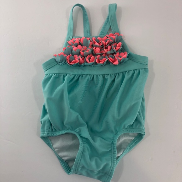 Cat & Jack Other - Cat & Jack Aqua & Pink Swimsuit 3-6 Mo NWOT